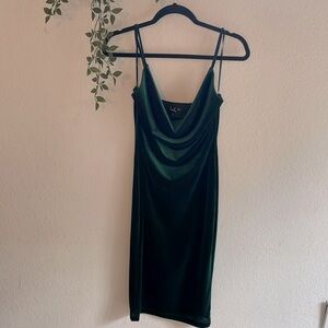 Lulus Green Velvet Bodycon Dress